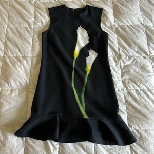Victoria Beckham For Target Black Calla Lily Peplum Dress Womens S Sleeveless